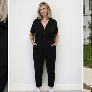 Smash + Tess Bird Papaya Kimi Coverall Jumpsuit in Barely Black, Size 3X NWT